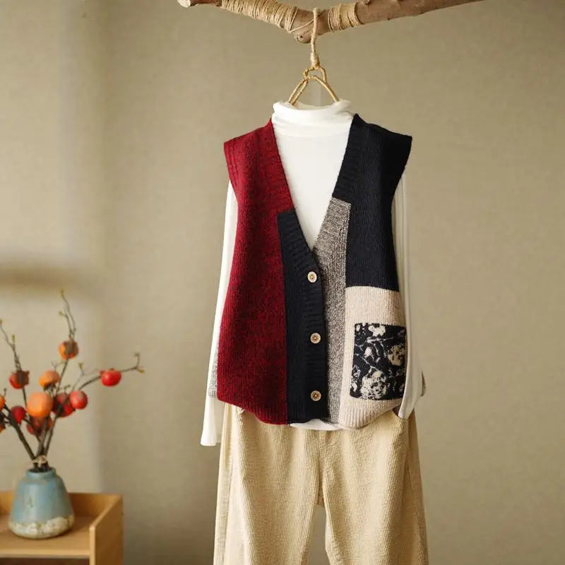 Retro Knitted Vest Cardigan Autumn/Winter