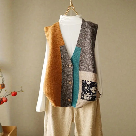 Retro Knitted Vest Cardigan Autumn/Winter