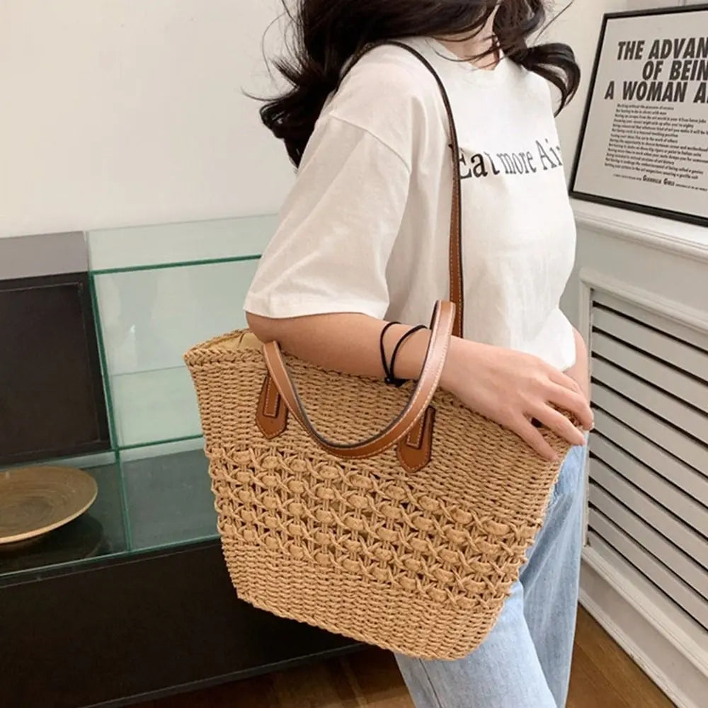 Wicker Woven Shoulder Bag