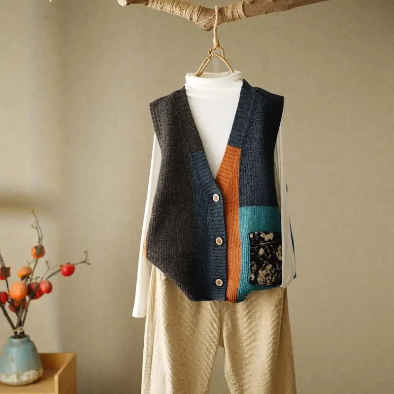 Retro Knitted Vest Cardigan Autumn/Winter