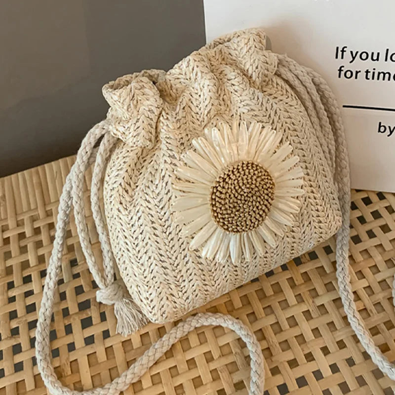 Straw Strap Mouth Women's Woven Bag