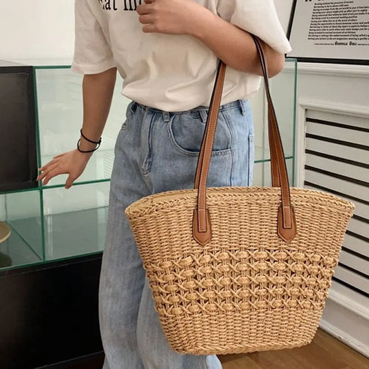 Wicker Woven Shoulder Bag